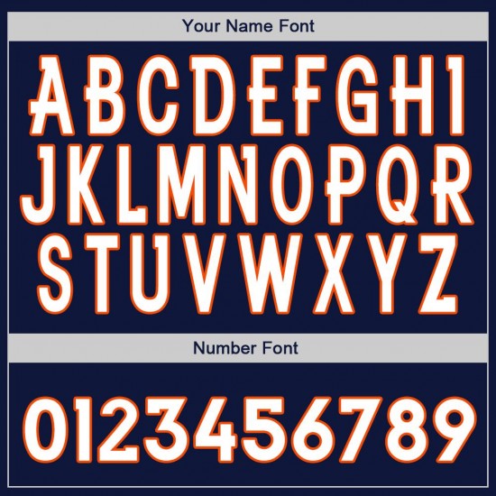 Custom Navy White-Orange Authentic Baseball Jersey Custom Navy White-Orange Authentic Baseball Jersey