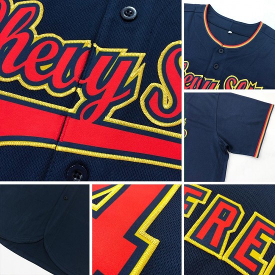 Custom Navy White-Orange Authentic Baseball Jersey Custom Navy White-Orange Authentic Baseball Jersey