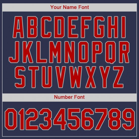 Custom Navy Red-Gray Authentic Baseball Jersey Custom Navy Red-Gray Authentic Baseball Jersey