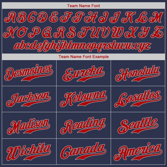 Custom Navy Red-Gray Authentic Baseball Jersey Custom Navy Red-Gray Authentic Baseball Jersey