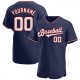 Custom Navy White-Red Authentic Baseball Jersey Custom Navy White-Red Authentic Baseball Jersey