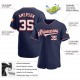 Custom Navy White-Red Authentic Baseball Jersey Custom Navy White-Red Authentic Baseball Jersey