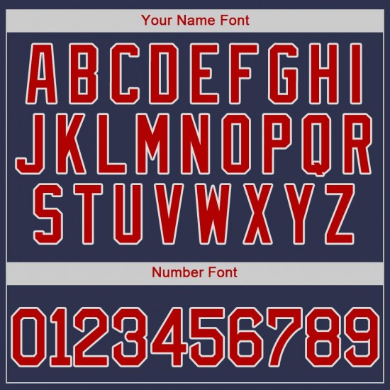 Custom Navy Red-White Authentic Baseball Jersey Custom Navy Red-White Authentic Baseball Jersey