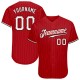 Custom Red Black Strip White-Black Authentic Baseball Jersey Custom Red Black Strip White-Black Authentic Baseball Jersey