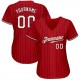Custom Red Black Strip White-Black Authentic Baseball Jersey Custom Red Black Strip White-Black Authentic Baseball Jersey