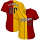 Custom Red Black-Gold Authentic Split Fashion Baseball Jersey Custom Red Black-Gold Authentic Split Fashion Baseball Jersey