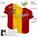 Custom Red Black-Gold Authentic Split Fashion Baseball Jersey Custom Red Black-Gold Authentic Split Fashion Baseball Jersey