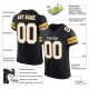 Custom Black White-Gold Mesh Authentic Football Jersey Custom Black White-Gold Mesh Authentic Football Jersey