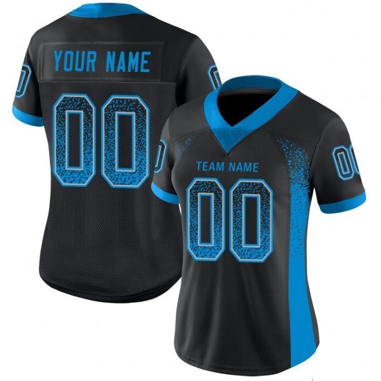 Custom Black Panther Blue-Gray Mesh Drift Fashion Football Jersey Custom Black Panther Blue-Gray Mesh Drift Fashion Football Jersey