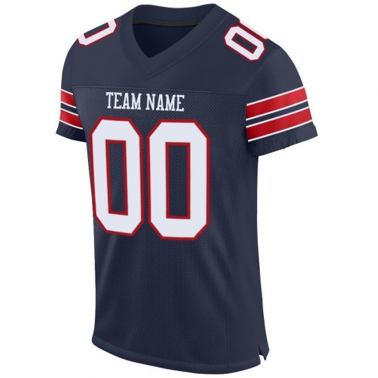 Custom Navy White-Red Mesh Authentic Football Jersey Custom Navy White-Red Mesh Authentic Football Jersey
