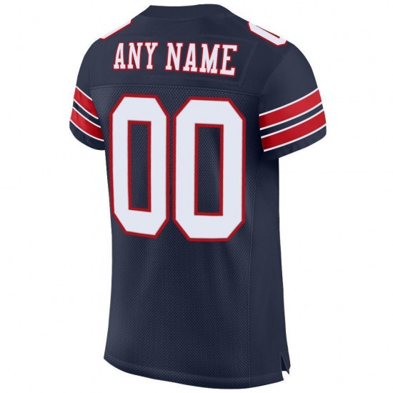 Custom Navy White-Red Mesh Authentic Football Jersey Custom Navy White-Red Mesh Authentic Football Jersey