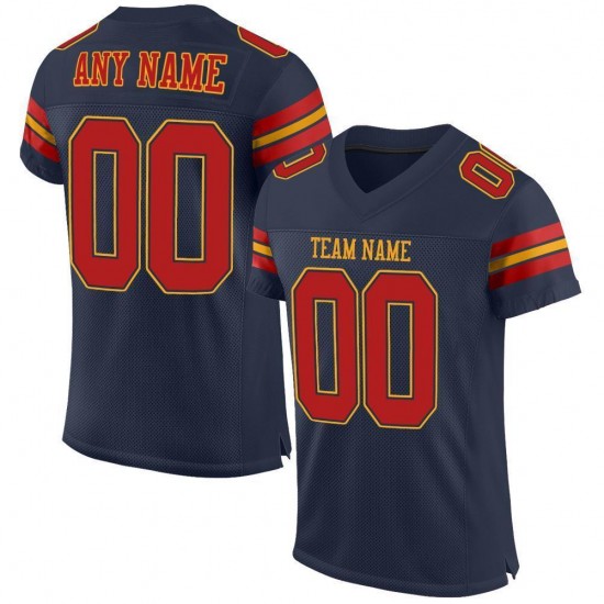 Custom Navy Scarlet-Gold Mesh Authentic Football Jersey Custom Navy Scarlet-Gold Mesh Authentic Football Jersey
