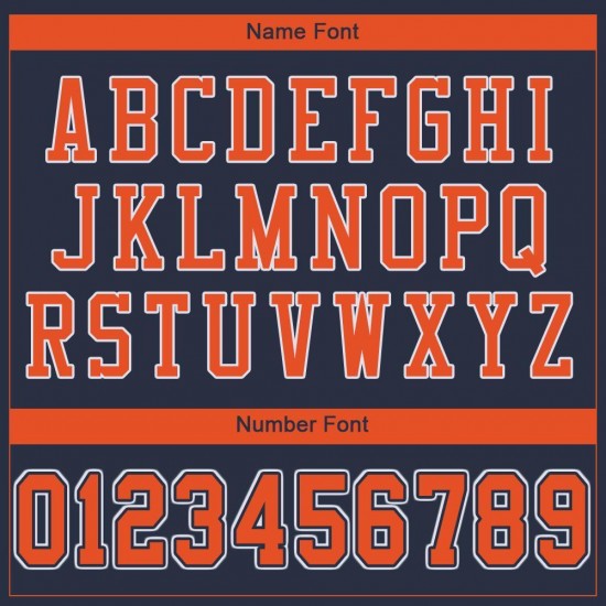 Custom Navy Orange-White Mesh Authentic Football Jersey Custom Navy Orange-White Mesh Authentic Football Jersey