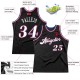 Custom Black White-Red Authentic Throwback Basketball Jersey Custom Black White-Red Authentic Throwback Basketball Jersey