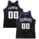 Custom Black White-Royal Authentic Throwback Basketball Jersey Custom Black White-Royal Authentic Throwback Basketball Jersey