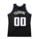 Custom Black White-Royal Authentic Throwback Basketball Jersey Custom Black White-Royal Authentic Throwback Basketball Jersey