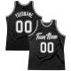 Custom Black White-Silver Gray Authentic Throwback Basketball Jersey Custom Black White-Silver Gray Authentic Throwback Basketball Jersey