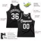 Custom Black White-Silver Gray Authentic Throwback Basketball Jersey Custom Black White-Silver Gray Authentic Throwback Basketball Jersey
