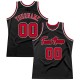 Custom Black Red-White Authentic Throwback Basketball Jersey Custom Black Red-White Authentic Throwback Basketball Jersey
