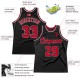 Custom Black Red-White Authentic Throwback Basketball Jersey Custom Black Red-White Authentic Throwback Basketball Jersey