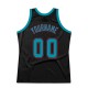 Custom Black Teal-Red Authentic Throwback Basketball Jersey Custom Black Teal-Red Authentic Throwback Basketball Jersey