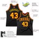 Custom Black Gold-Red Authentic Throwback Basketball Jersey Custom Black Gold-Red Authentic Throwback Basketball Jersey