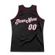 Custom Black White-Maroon Authentic Throwback Basketball Jersey Custom Black White-Maroon Authentic Throwback Basketball Jersey