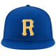 Custom Royal Gold-White Stitched Adjustable Snapback Hat Custom Royal Gold-White Stitched Adjustable Snapback Hat