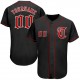 Custom Black Red-White Authentic Baseball Jersey Custom Black Red-White Authentic Baseball Jersey