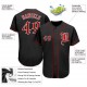 Custom Black Red-White Authentic Baseball Jersey Custom Black Red-White Authentic Baseball Jersey