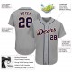 Custom Gray Navy-Orange Authentic Baseball Jersey Custom Gray Navy-Orange Authentic Baseball Jersey