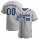 Custom Gray Navy-Powder Blue Authentic Baseball Jersey Custom Gray Navy-Powder Blue Authentic Baseball Jersey