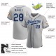 Custom Gray Navy-Powder Blue Authentic Baseball Jersey Custom Gray Navy-Powder Blue Authentic Baseball Jersey