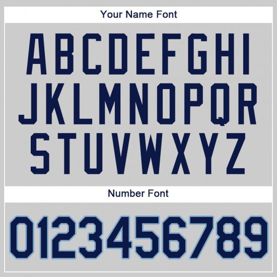 Custom Gray Navy-Powder Blue Authentic Baseball Jersey Custom Gray Navy-Powder Blue Authentic Baseball Jersey