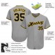 Custom Gray Black-Gold Authentic Baseball Jersey Custom Gray Black-Gold Authentic Baseball Jersey