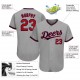 Custom Gray Red-Navy Authentic Baseball Jersey Custom Gray Red-Navy Authentic Baseball Jersey