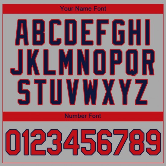 Custom Gray Red-Navy Authentic Baseball Jersey Custom Gray Red-Navy Authentic Baseball Jersey