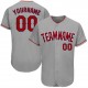 Custom Gray Red-Navy Authentic Baseball Jersey Custom Gray Red-Navy Authentic Baseball Jersey