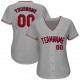 Custom Gray Red-Navy Authentic Baseball Jersey Custom Gray Red-Navy Authentic Baseball Jersey