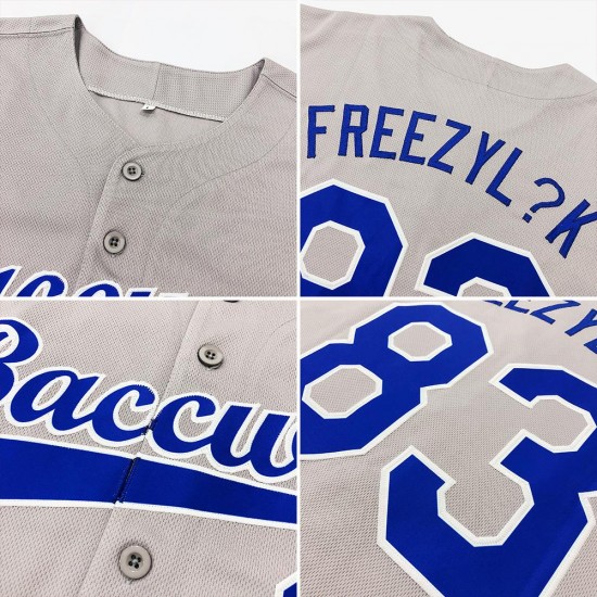 Custom Gray Red-Navy Authentic Baseball Jersey Custom Gray Red-Navy Authentic Baseball Jersey