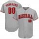 Custom Gray Red-Black Authentic Baseball Jersey Custom Gray Red-Black Authentic Baseball Jersey
