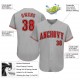 Custom Gray Red-Black Authentic Baseball Jersey Custom Gray Red-Black Authentic Baseball Jersey