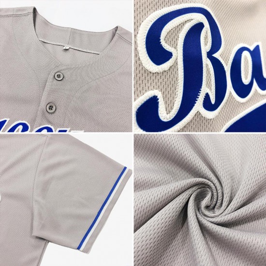 Custom Gray Red-Black Authentic Baseball Jersey Custom Gray Red-Black Authentic Baseball Jersey