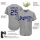 Custom Gray Royal-White Authentic Baseball Jersey Custom Gray Royal-White Authentic Baseball Jersey