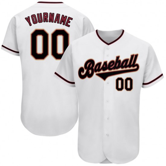 Custom White Black-Crimson Authentic Baseball Jersey Custom White Black-Crimson Authentic Baseball Jersey