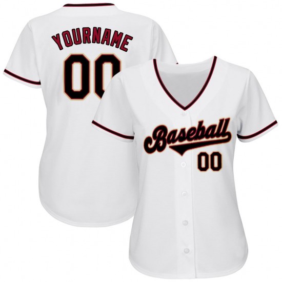 Custom White Black-Crimson Authentic Baseball Jersey Custom White Black-Crimson Authentic Baseball Jersey