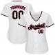 Custom White Black-Crimson Authentic Baseball Jersey Custom White Black-Crimson Authentic Baseball Jersey