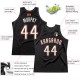 Custom Black White-Orange Authentic Throwback Basketball Jersey Custom Black White-Orange Authentic Throwback Basketball Jersey
