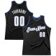 Custom Black White-Blue Authentic Throwback Basketball Jersey Custom Black White-Blue Authentic Throwback Basketball Jersey