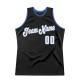 Custom Black White-Blue Authentic Throwback Basketball Jersey Custom Black White-Blue Authentic Throwback Basketball Jersey
